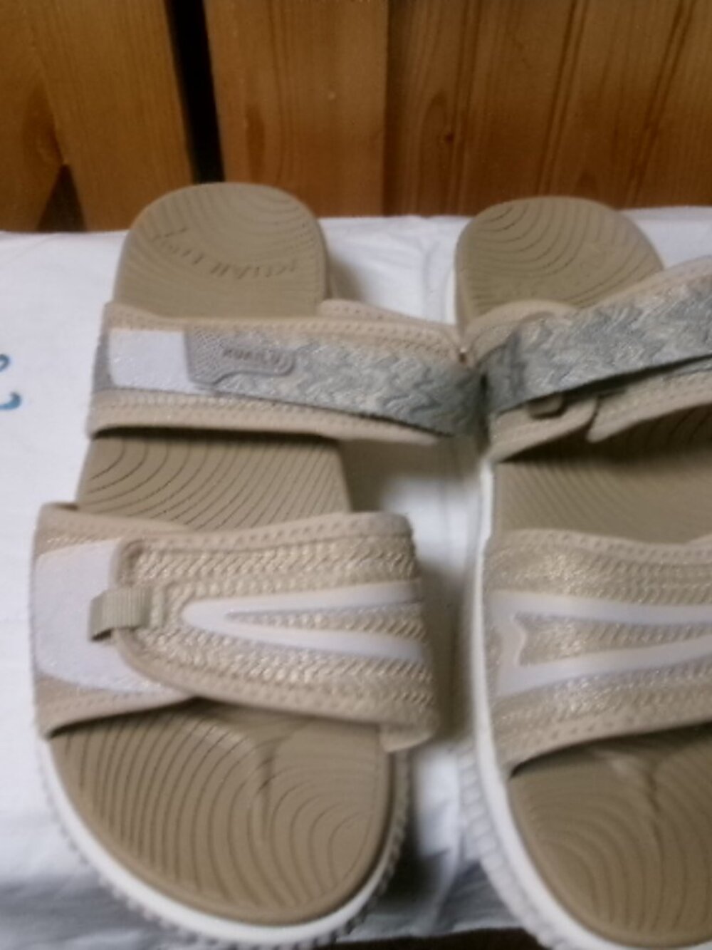 Nwob Kuailu recovery comfort slide sandals tan sz 8 - Picture 3 of 5